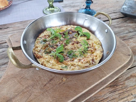 Kissira Microgreen's signature omelette, made with their farm greens and fresh eggs.