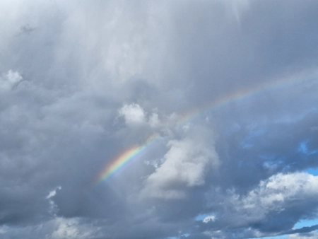 Santorini on a rainy day may reveal the most beautiful rainbows
